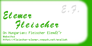 elemer fleischer business card